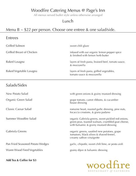 Official final menu . .